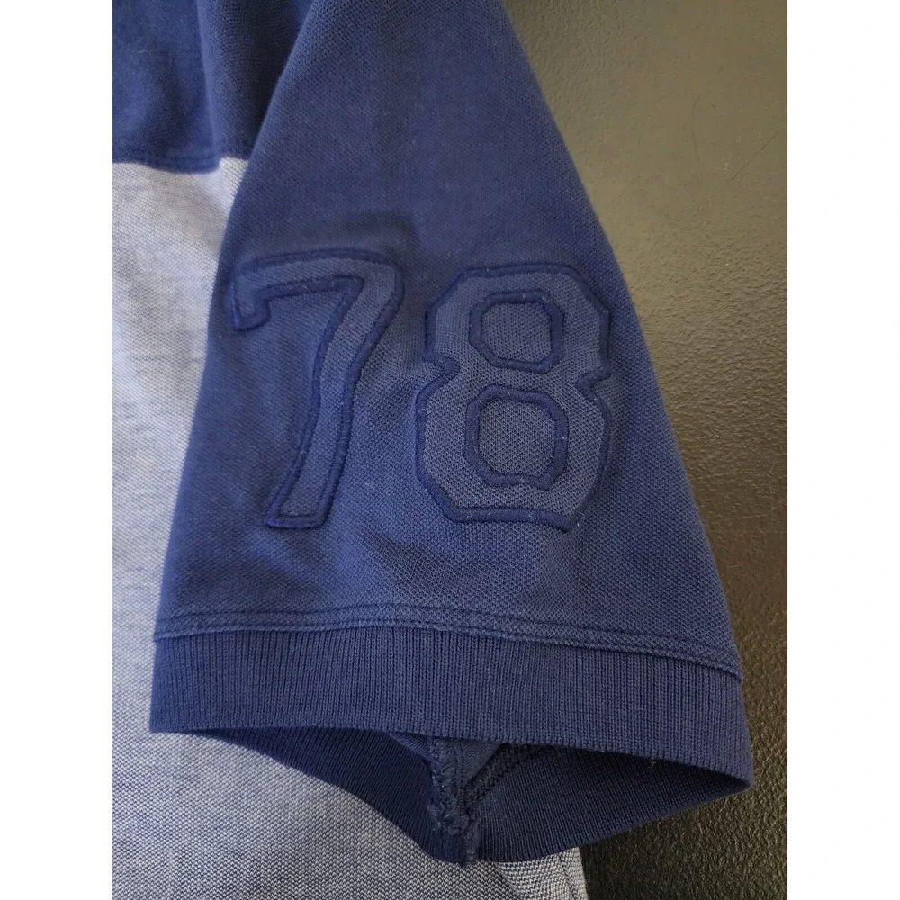 Banana Republic 78 Logo Polo Mens Size Medium Short Sleeve Blue 3‎ Button Shirt